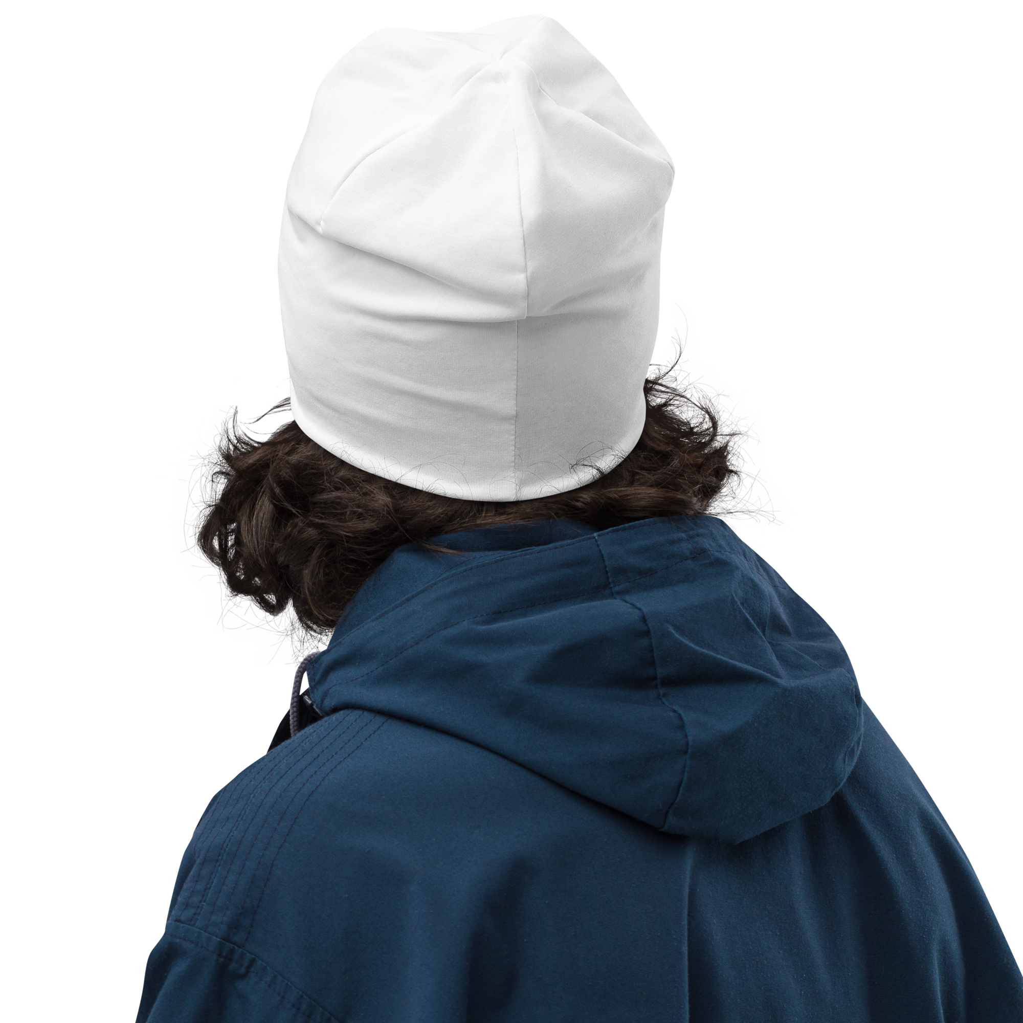 Highly Favored Beanie in White & Black